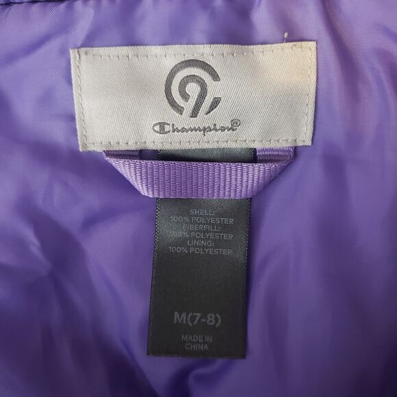 CHAMPION Black and Purple Overall Snowpants Girls Size Medium 7/8 - Picture 4 of 6